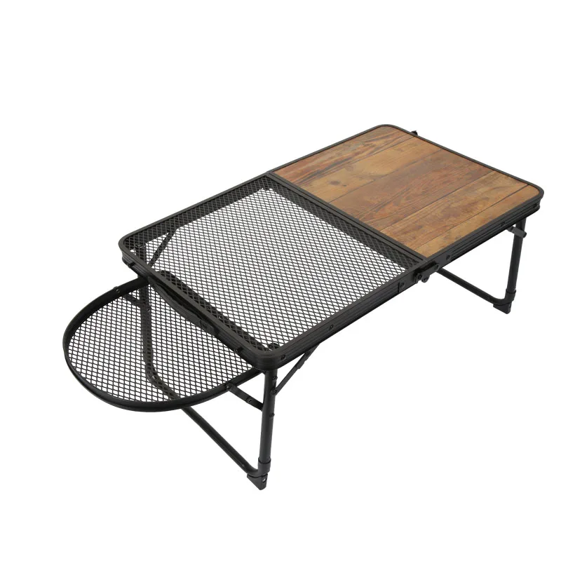 Wholesale Custom Double Mesh Outdoor Folding Camping Table Garden Lawn Portable Camping Folding Table