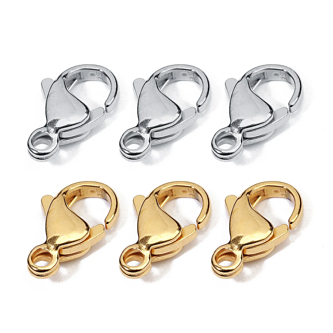 9/10/11/12/13/15mm Stainless Steel Lobster Clasp Hooks End Clasps Connectors for Jewelry Making DIY Necklace&Bracelet Chain