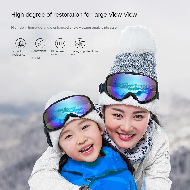 MOON Ski Glasses Parent-Child Children Adult Boys and Girls Single and Double Climbing Goggles Windproof Anti-Fog Snow Goggles