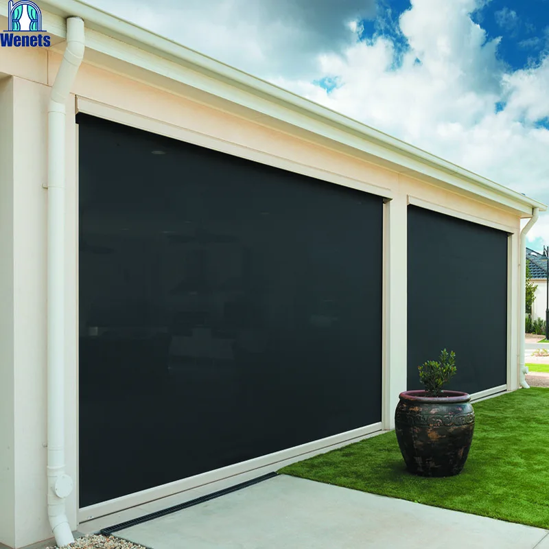Windproof and Waterproof Outdoor Roller Blinds for Windows Electric  Full Blackout