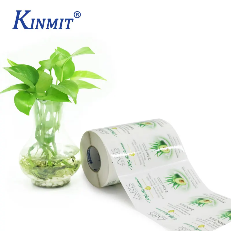 Custom Logo Printing Roll Transparent Labels Clear Gold Foil Self Adhesive Private Sticker