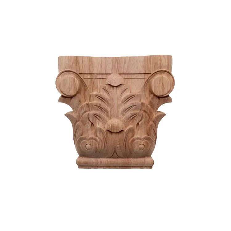 Unfinished Hand Carved Wood Onlay and Applique Wood Capitals 2025 Unfinished Medium Pilaster cheap wood carved corbels