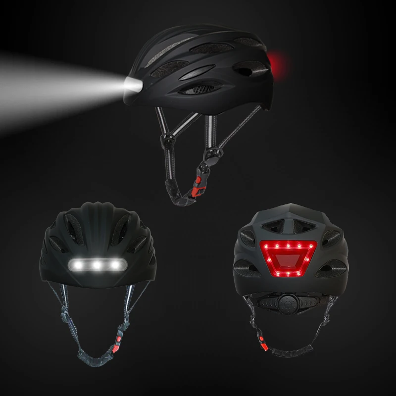 Bicycle Bike Cycling Helmets Women Men Skateboard Sports Safe Helmet Front Rear Light Lamp Led Light Electric Scooter Helmets