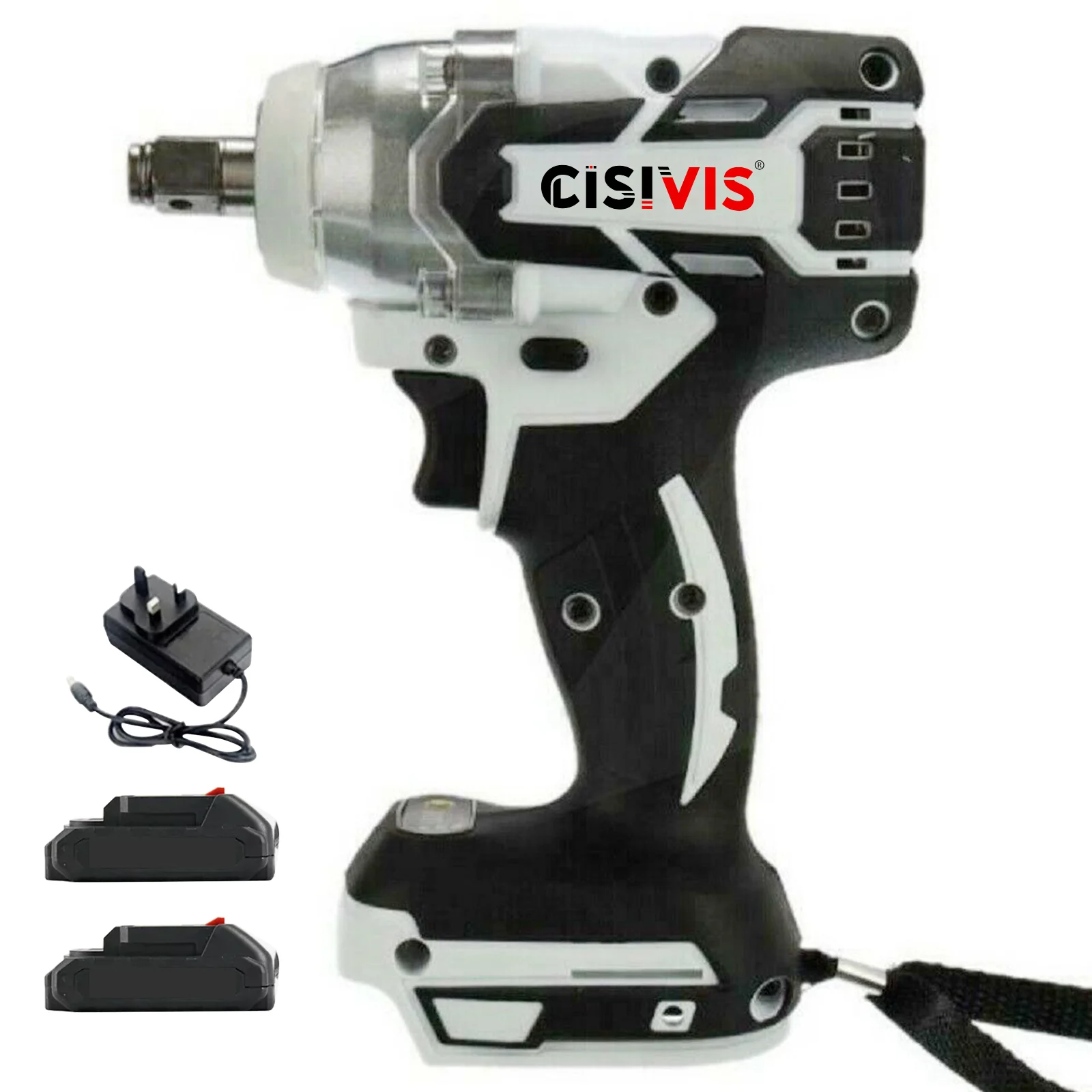 1/2 Cordless Impact Wrench 21V High-Torque Power Gun Driver DIY Electric Power Tool Battery Source