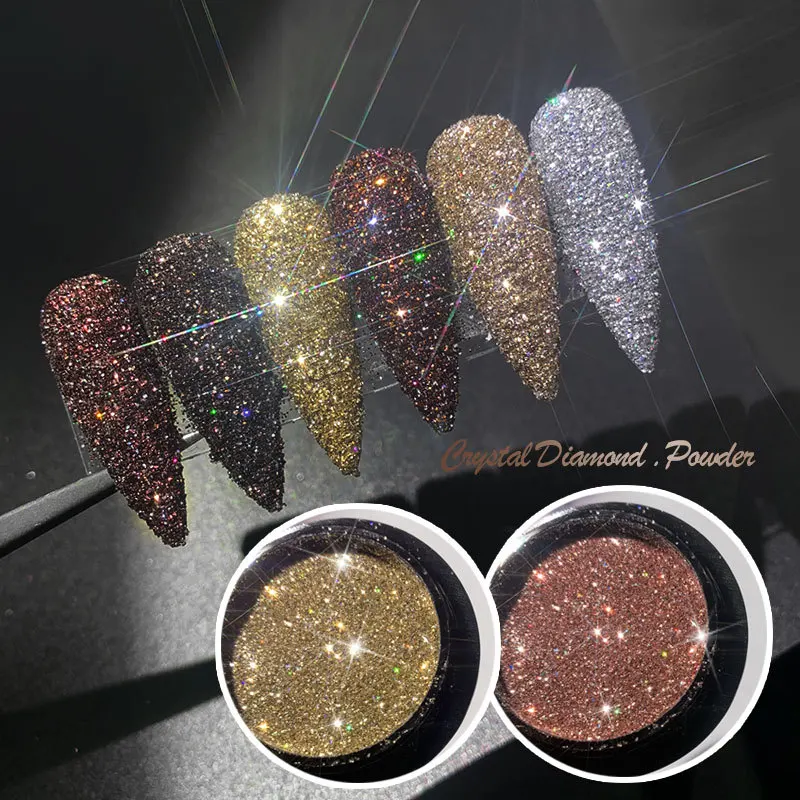 New Design Flashing Shimmering Nail Powder Disco Bling Diamond Powder Nail Glitter Pigment