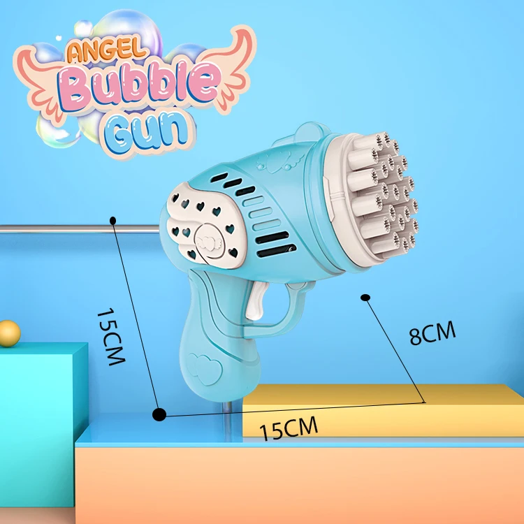 new summer soap water guy toy 23 holes Automatic Bubble Gun electric Shooter Party Air Blowing Bubble Machine