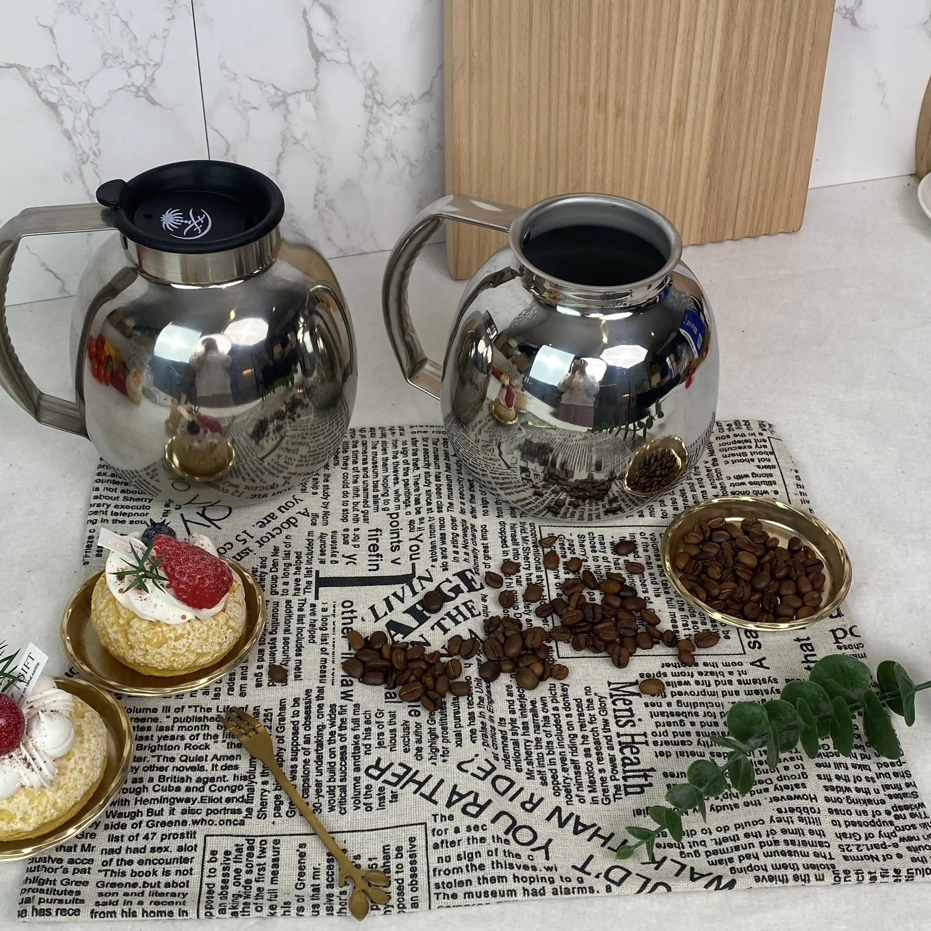 Factory price stainless steel tea pot Turkish coffee maker 1.6L water kettle for home office hotel restaurant