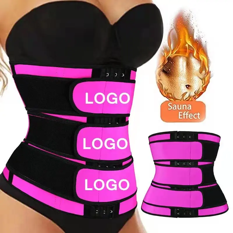 New Reducing Girdles Women Slimming Workout Compression Triple Belt Neoprene Waist Trimmer Custom Logo Waist Trainer For Ladies