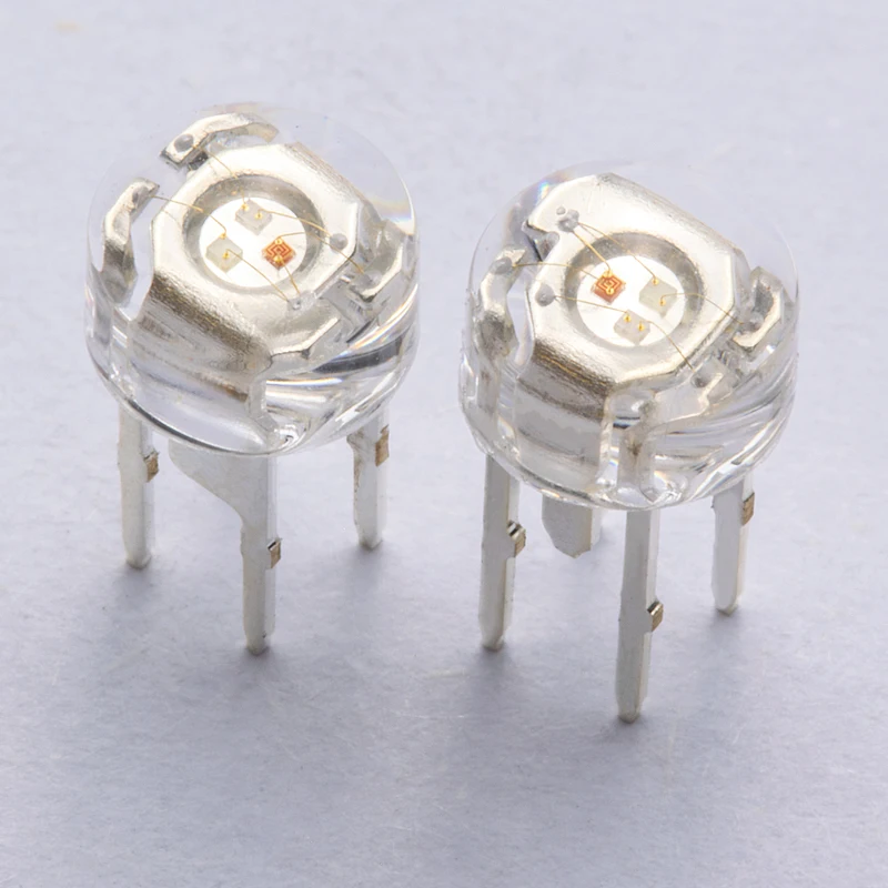 Factory Make Mini Super Flux Led Piranha RGB Super Flux Led Amber Piranha Led Highlighted Through Hole LED 4 Pins Lamp Led