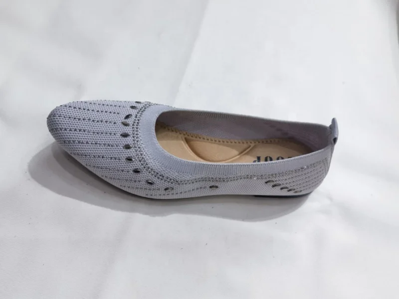 New Fashion Ballet Flats Summer Breathable Shoes Knit Mesh Loafers for Women