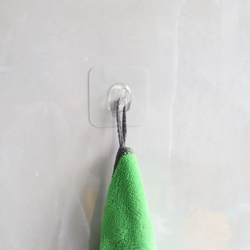 Adjustable Seamless Door Transparent Hook No Punching Bathroom Wall Hanger Hooks Double Shower Glass Door Self Adhesive Hooks