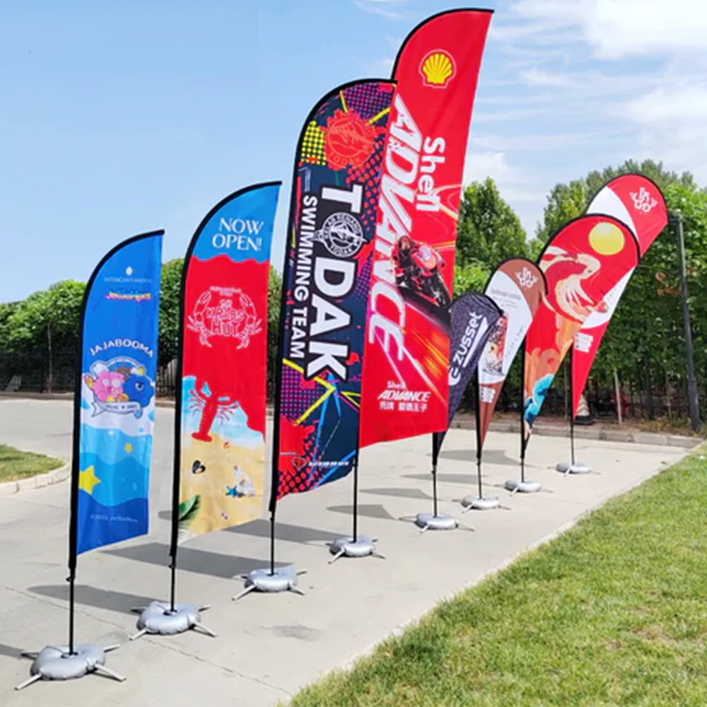 2024 Hot Sale Bow Flag Custom Knife Flag Banner Double Sided Printing Blade  Feather Flag for Promotional Event