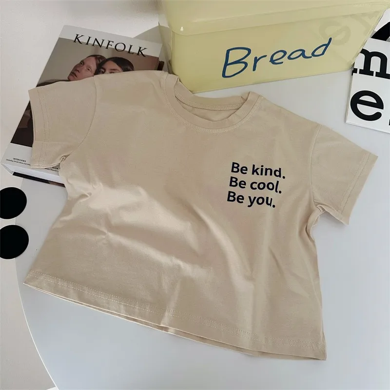 Kids Toddler Tape folder Basic short Sleeve T shirts Boys Girls Plain  summer   For Aged 2-7Y  Oversized toddler boy t shirts