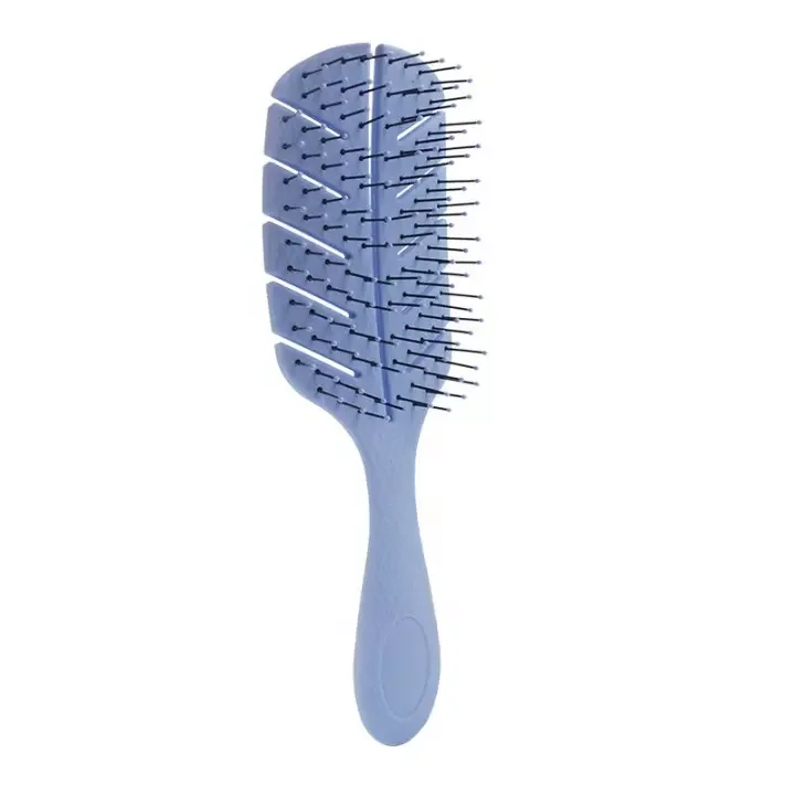 Wheat straw leaf shaped Label Eco-friendly Nylon Bristle Long Detangling Curly Dry Pink Vent Hair Brush
