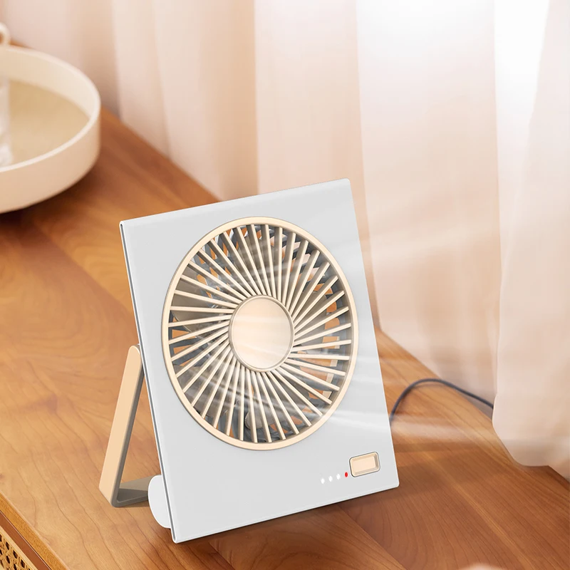 IMYCOO Low Voltage Rechargeable Folding Hanging Mini Table Fan OEM ODM Portable Square USB Desktop Fan Small Desk Fan