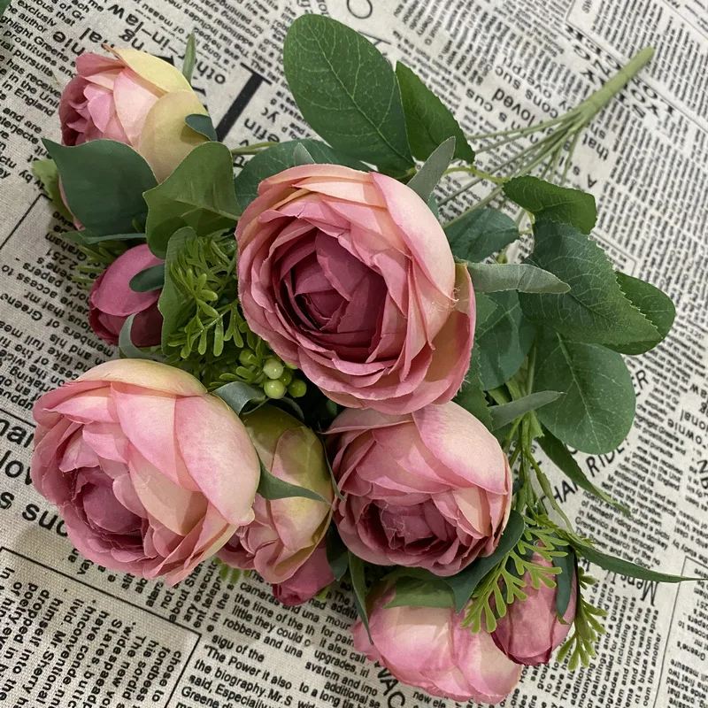 IFG New Arrival 11 Branches Camellia Rose Artificial Flower for Wedding Party Home Decor