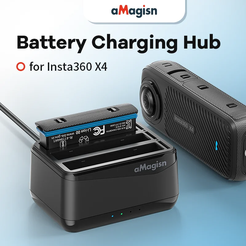 Multi-Battery Fast Universal Camera Three Channel Battery Charging Hub For Insta360 X4