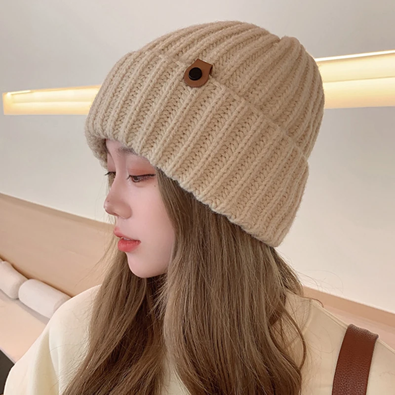 Minimum Order Hat Wholesale Quantity Japanese Knitted 2024 New Versatile Ladies Hats Winter Thickened Warm Hat For Women