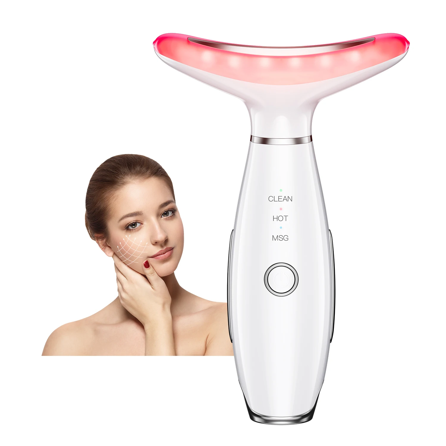 Red Light Therapy for Face and Neck Red Light Therapy Wand for Wrinkles Removal Led Light Face Neck Massager for Skin Care