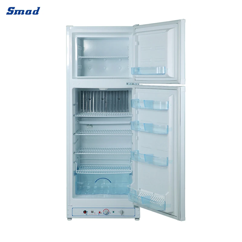 Smad 280L Low Working Noise Adjustable shelves Double Door Natural Gas Electric Absorption Refrigerator for DDG-275B1
