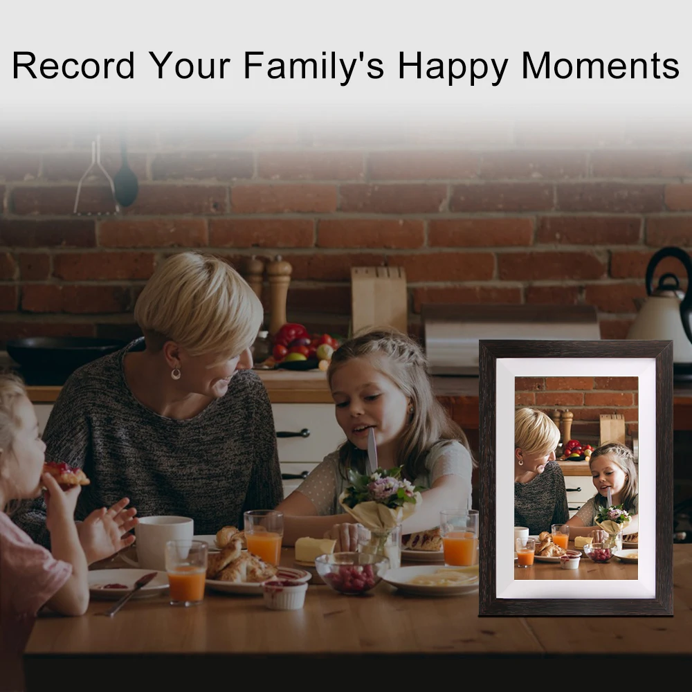 Jeno Digital Picture Frame WiFi 10 Inch Touch Screen Motion Sensor Frameo APP