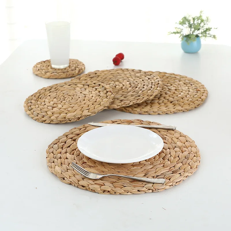 hot selling handmade teacup coaster straw woven placemats insulated table mat