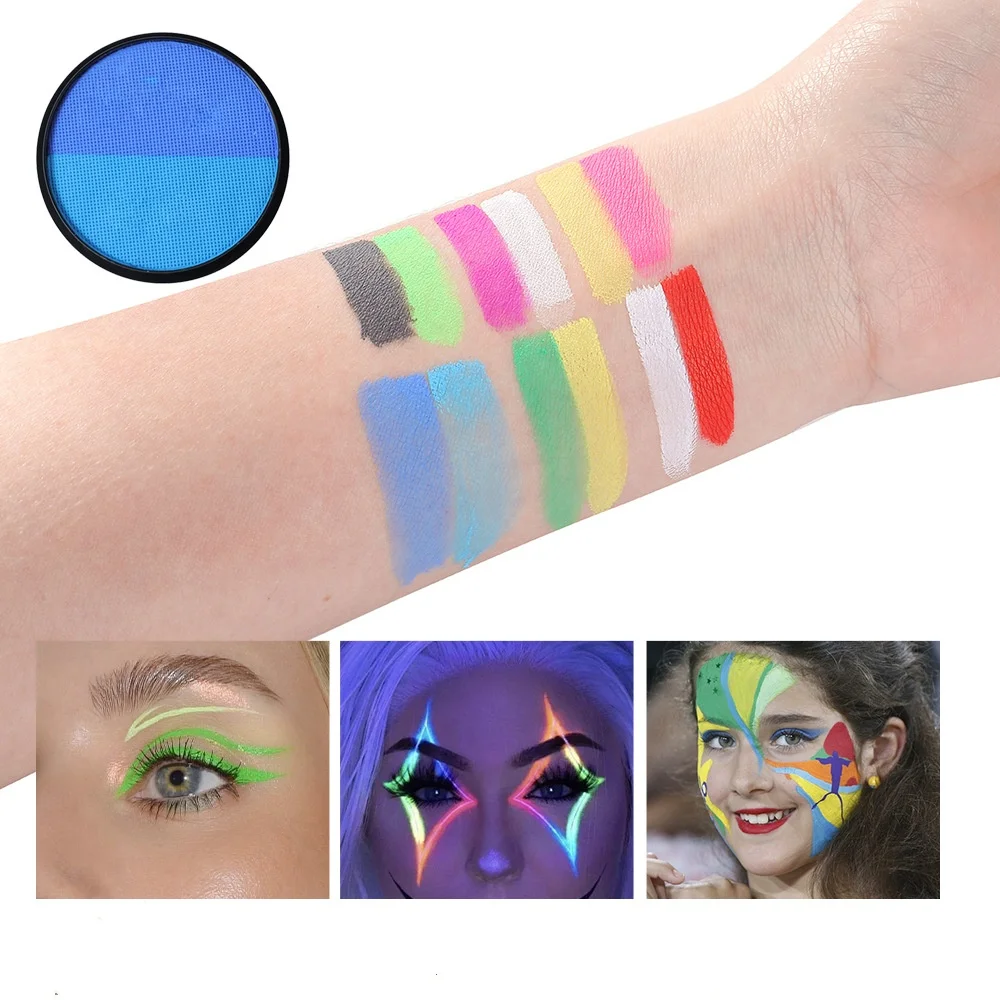 Queens factory 30g Large Capacity Water-based Facial Paint Washable Eyeliner double Color Single Makeup Facial Painting