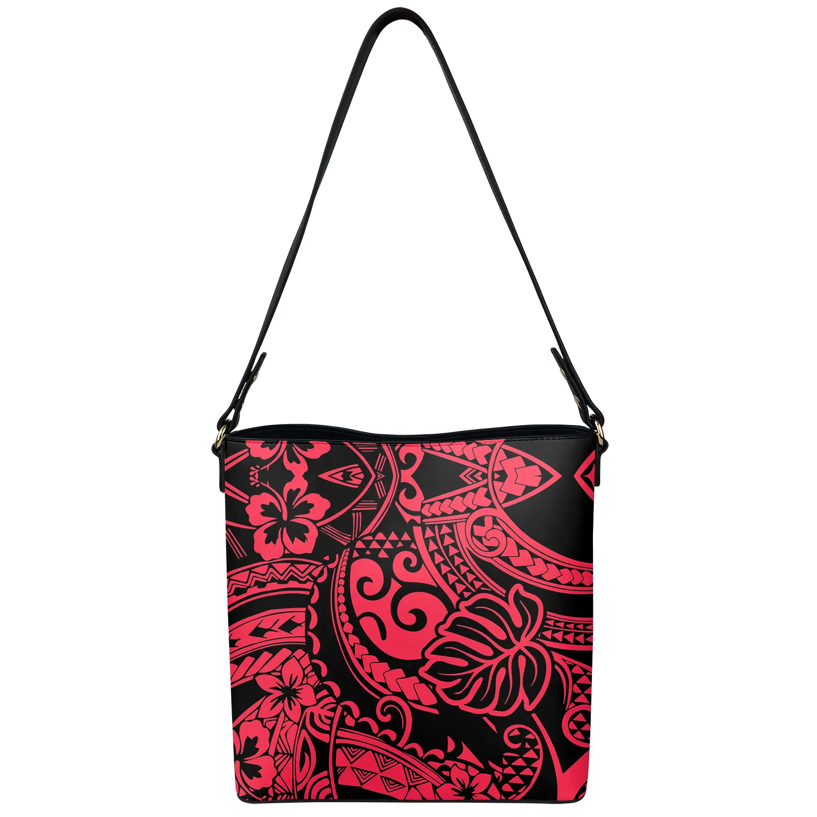 
OEM Women Leave Floral Pattern Print Style Crossbody Bag Women Shoulder Adjustable Small Bucket Crossbag Messenger Bag 