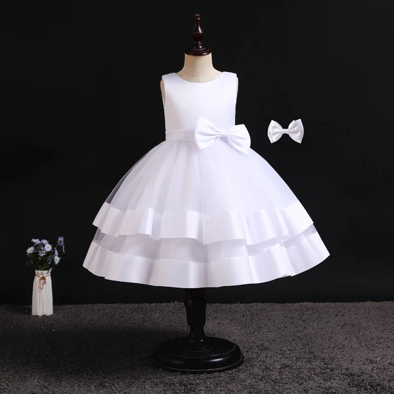 W007 1 Year Baby Girl Summer Design Frock Girls Pageant Wedding Dresses Birthday Party Dress For Kids