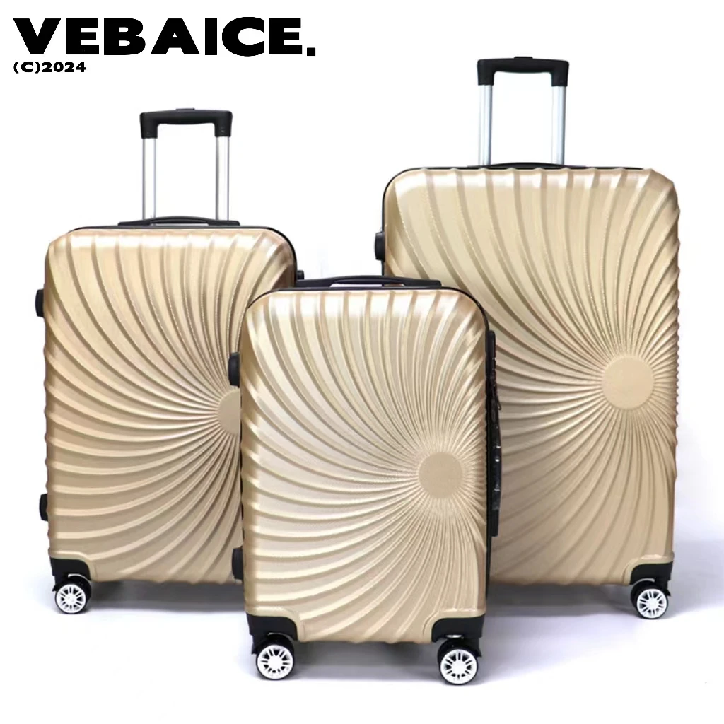 Wholesaler Fashion Valise  3 piece ABS travelling trolley luggage set large capacity hard shell waterproof  luggage
