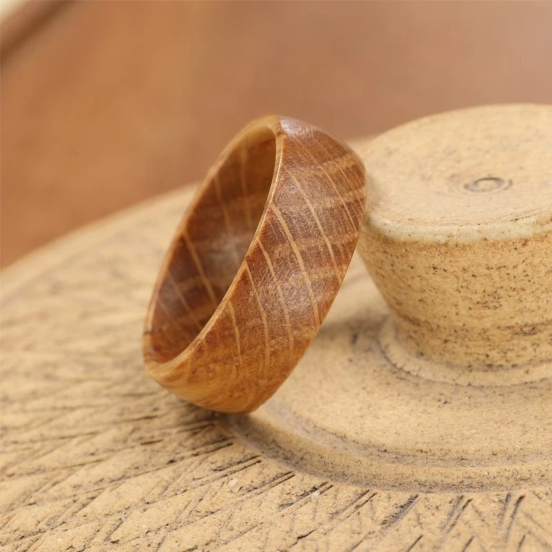 Olive wood wooden finger ring for men decoration band