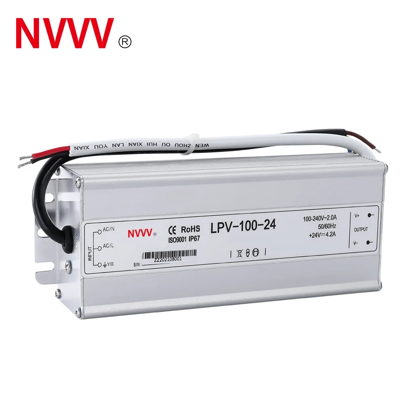 Nvvv LPV-100w-24v водонепроницаемый портативный источник питания переменного тока модуль 24V блок 100W 4A