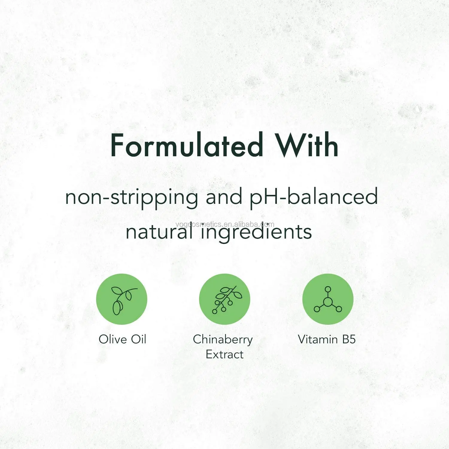 Private Label Foam Cleanser Non-Stripping Face Wash, Hydrating Olive Oil and Soothing Vitamin B5, Oil