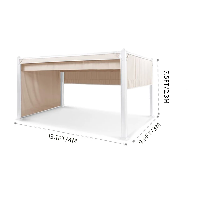 YASN 3x4M Hot Selling Manual Or Motorized Sun Screen Outdoor Zip Track Roller Blind Fabric Pergola Side Screen