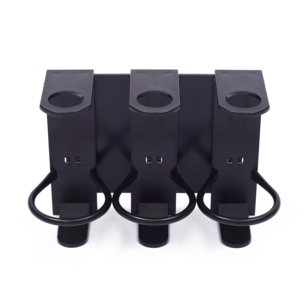 Set of 3 Black Plastic Shampoo and Conditioner Dispenser with Wall Mounts