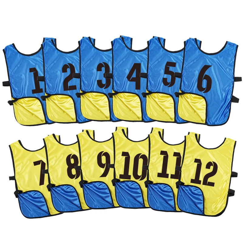 Wholesale cheap sports bibs reversible pinnies training soccer pinnies adult