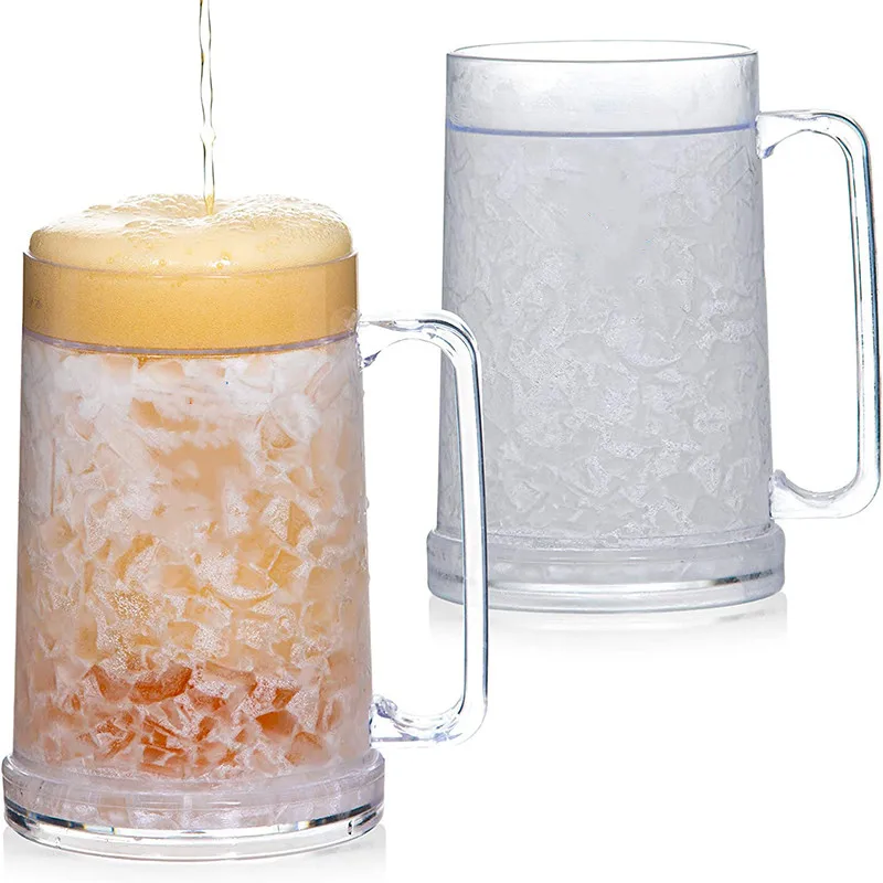 16 Oz  Freezer Mugs With Gel for Ice Cold Beer and Beverages