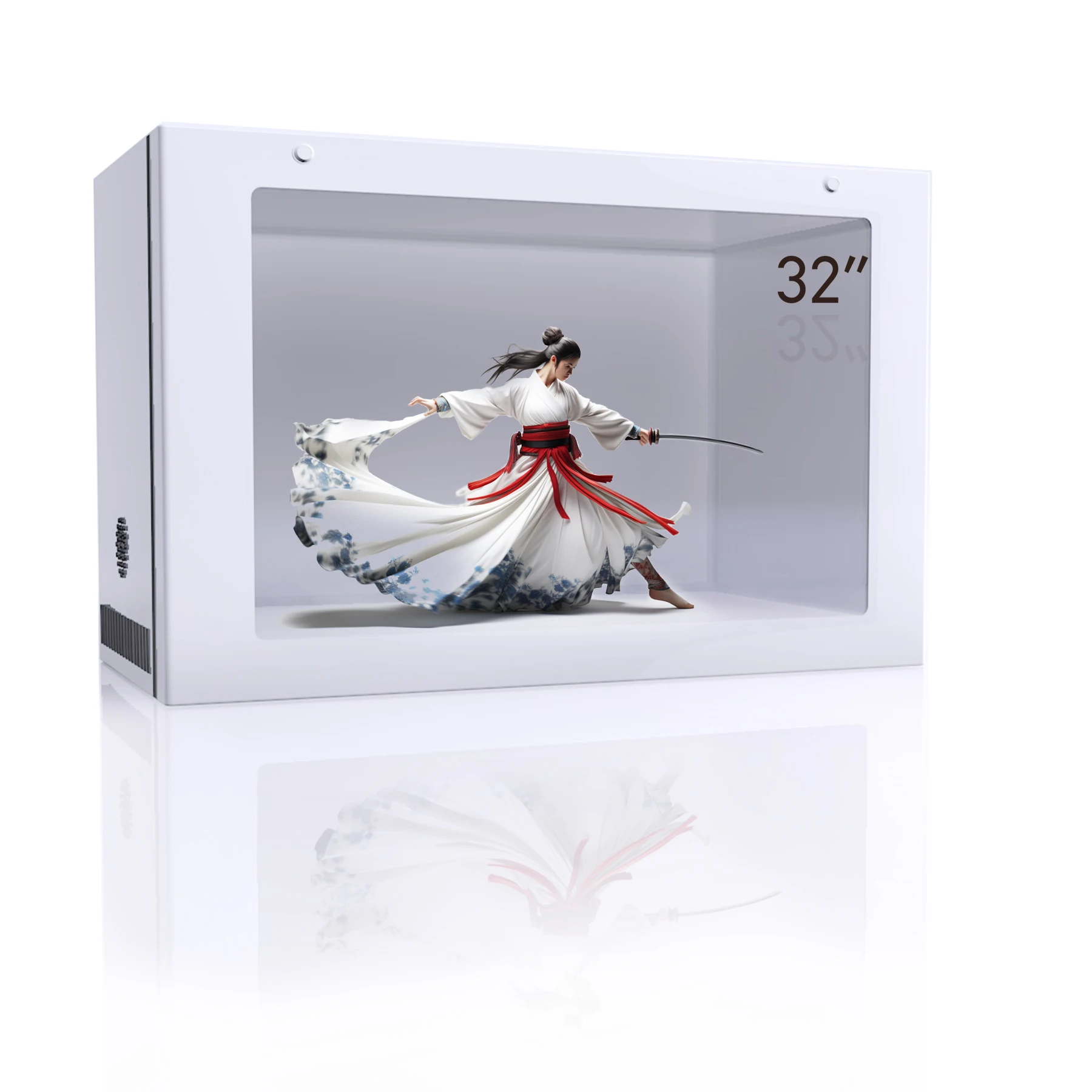 Новый дизайн 32 55 86 дюймов сенсорный экран 3d Голографическая коробка дисплей вертикальный прозрачный ЖК-холобокс с камерой и микрофоном