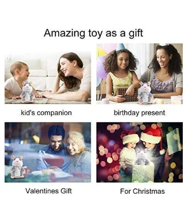 Free sample plush stuffed repeat hamster toy /high quality plush voice mouse toy for kids play/stuffed plush talk hamster toy