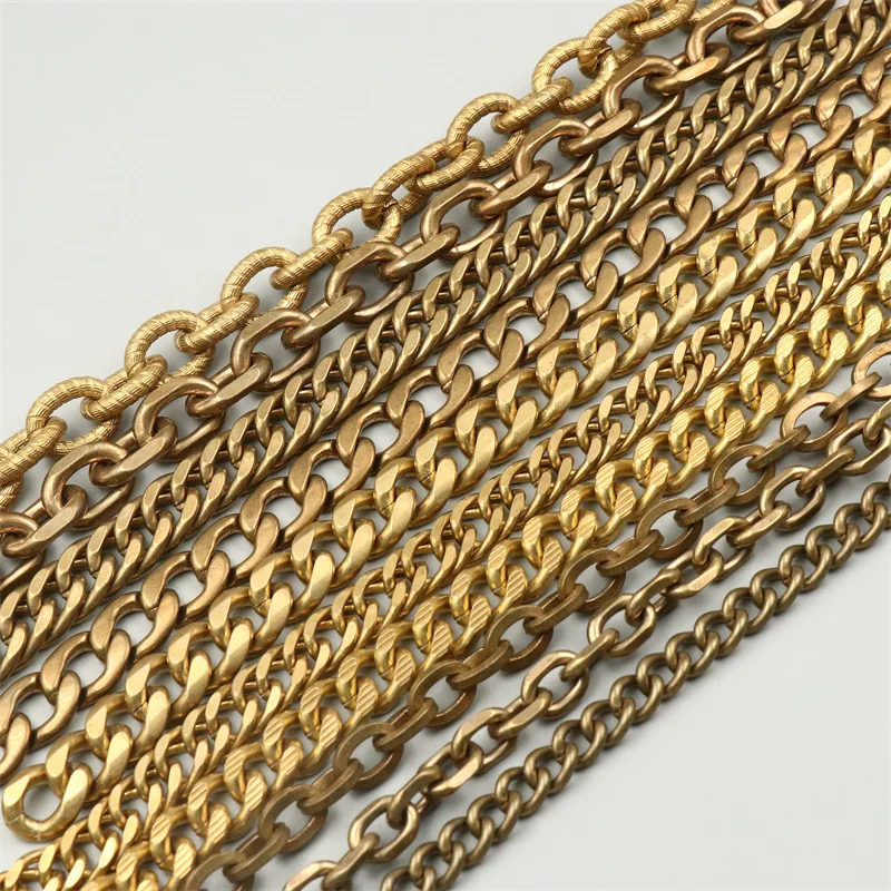 DWDP-Chain12B Flat Cable Link Chain Brass Cable Chain Oval Shape Chain