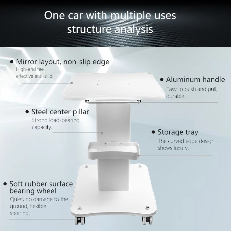 High Quality Salon Steel Trolley Mini Desktop Cart Metal Stand Rolling Spa Trolley Cart