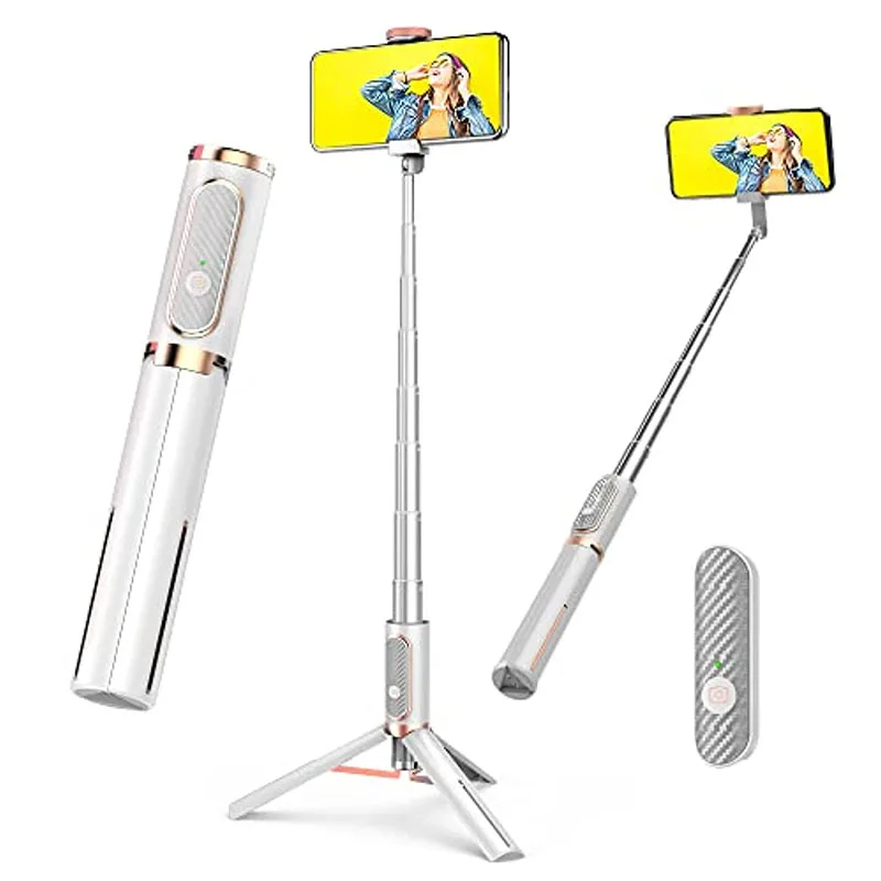 Selfie Stick Tripod with Detachable Wireless Remote Extendable Aluminum Cell Phone Tripod Stand for iPhone Android