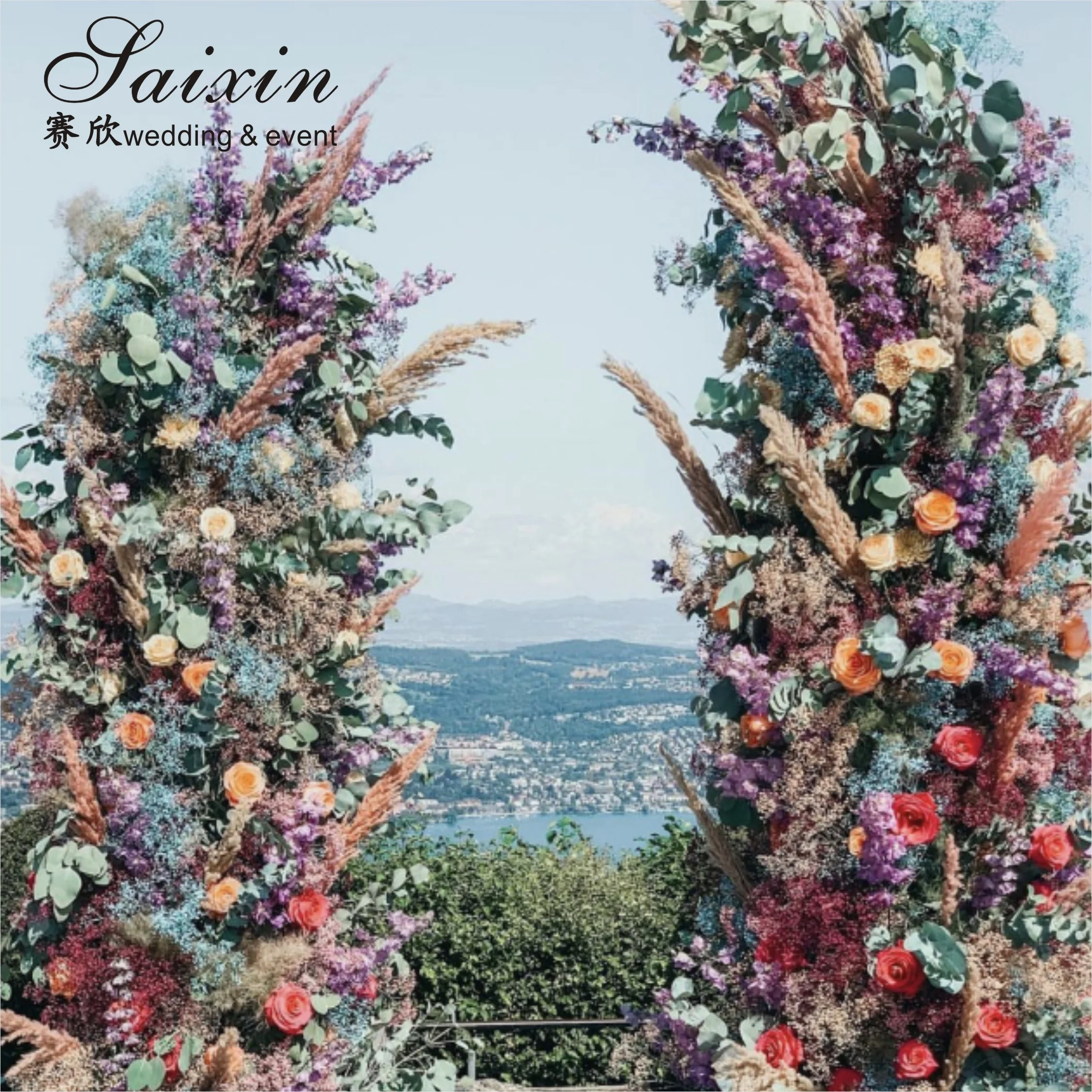 Hot Sale Wedding Backdrop Garden Party Arch Sheep Horn Arch Wedding Decoration Metal Flower Arch