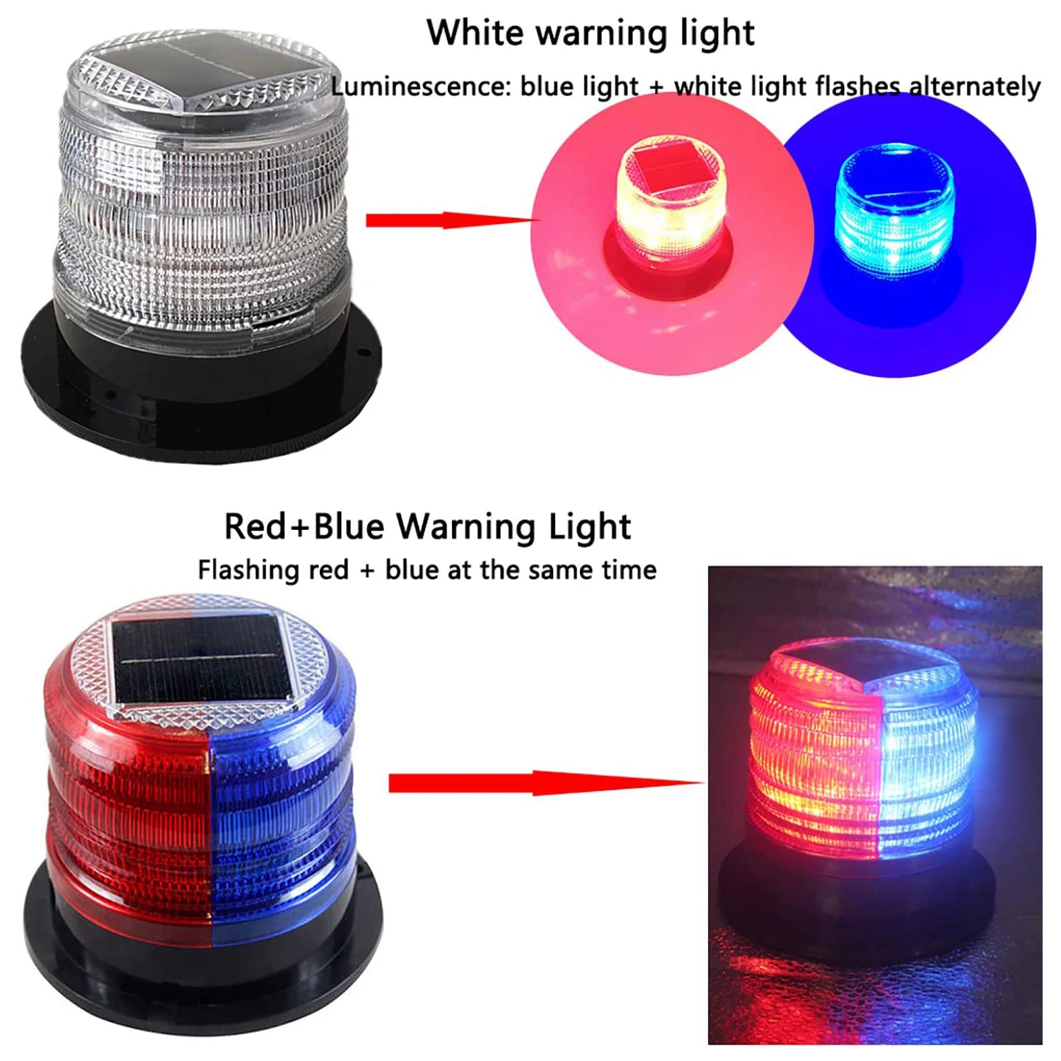 Solar Powered Strobe Rotating LED Beacon Warning Safety Obstacle Flashing Strobe Light Solar Aviation Aircraft Obstruction Light