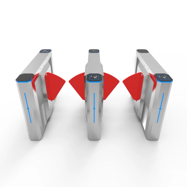 Security Office Building Entrance Access Control System Barrier Gate with RFID Reader, Qr Code Flap Turnstile