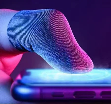 Silver Fiber Mobile Gaming Finger Sleeve Non-Scratch Sensitive Gaming Finger Thumb Sleeve