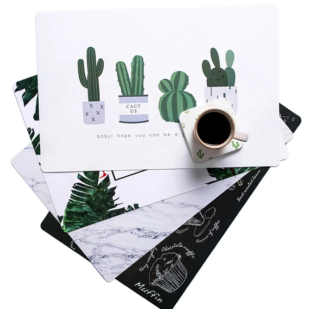 Новые водонепроницаемые Нескользящие маслостойкие термостойкие прямоугольные пластиковые салфетки с принтом на заказ