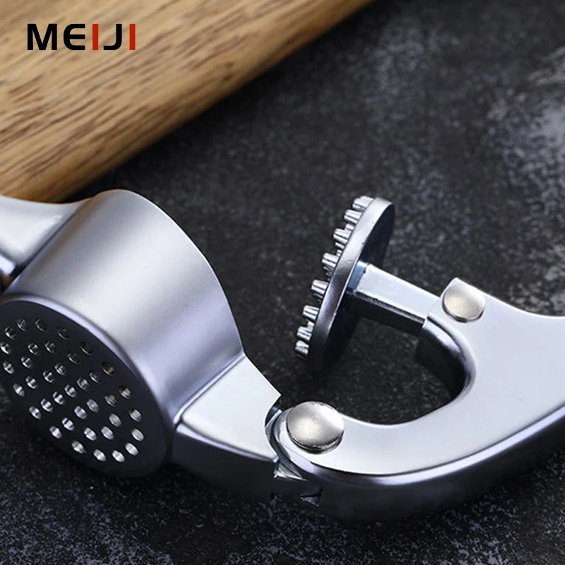 MEIJI Top Seller Manufacturers Premium Garlic Press Zinc Alloy Garlic Crusher Press Manual Garlic Press