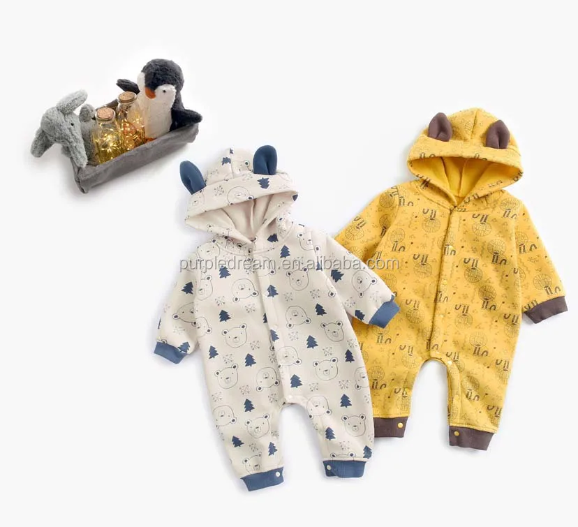 
Комплекты теплой зимней одежды для маленьких одежда из флиса для девочек детские комбинезоны звериные комбинизоны для печатных Комбинезоны для детей От 0 до 2 лет 