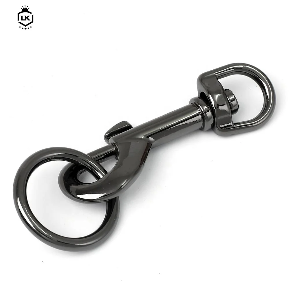 Garment Accessory 360 Precision Metal Rotating Snap Hook For Dogs Key Chain Release Buckle Black Bag Accessories